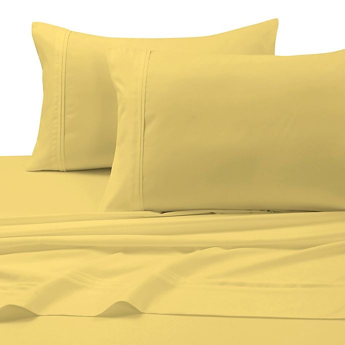 slide 1 of 2, Tribeca Living 110 GSM Solid Microfiber Extra Deep Pocket Queen Sheet Set - Gold, 1 ct