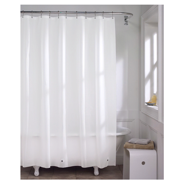 slide 1 of 13, Zenna Home Medium Weight Vinyl Shower Curtain Liner, 70 in x 71 in, White, 5 gauge