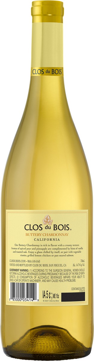 slide 2 of 6, Clos du Bois Buttery Chardonnay White Wine 750ml, 750 ml