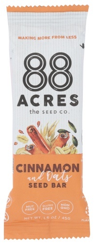 slide 1 of 1, 88 Acres Oats & Cinnamon Seed Bar, 1.6 oz