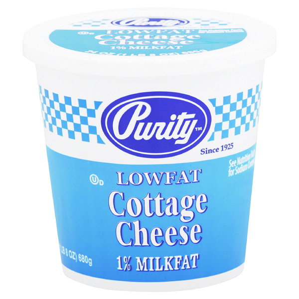 slide 1 of 1, Purity Lowfat Cottage Cheese, 24 fl oz