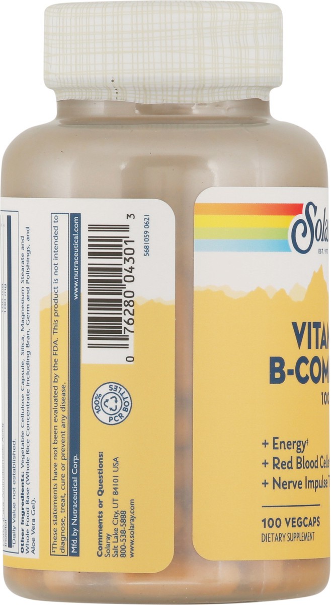 slide 9 of 13, Solaray Vitamin B-Complex 100 VegCaps, 100 ct