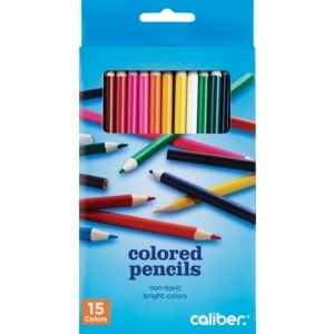 slide 1 of 1, Caliber Non-Toxic Colored Pencils Bright Colors, 15 ct