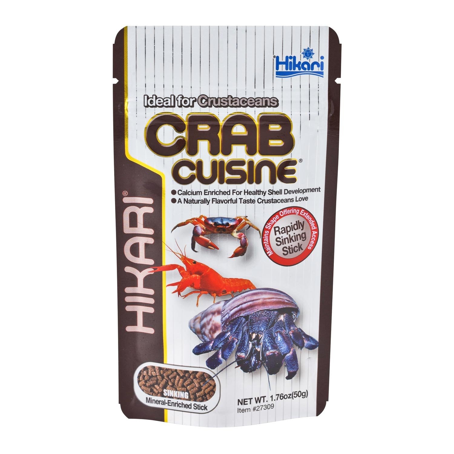 slide 1 of 1, Hikari Crab Cuisine Rapidly Sinking Sticks for Bottom Feeders & Crustaceans, 1.76 oz