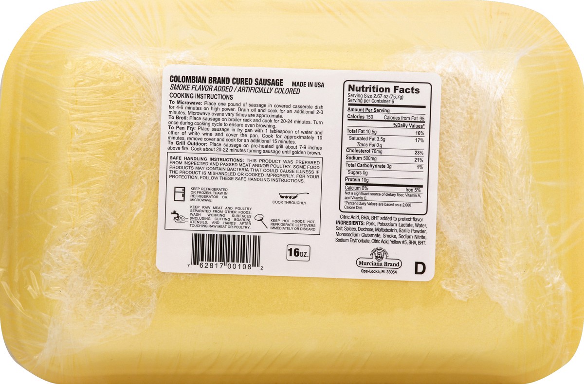 slide 3 of 8, Murciana Sausage 6 ea, 6 ct