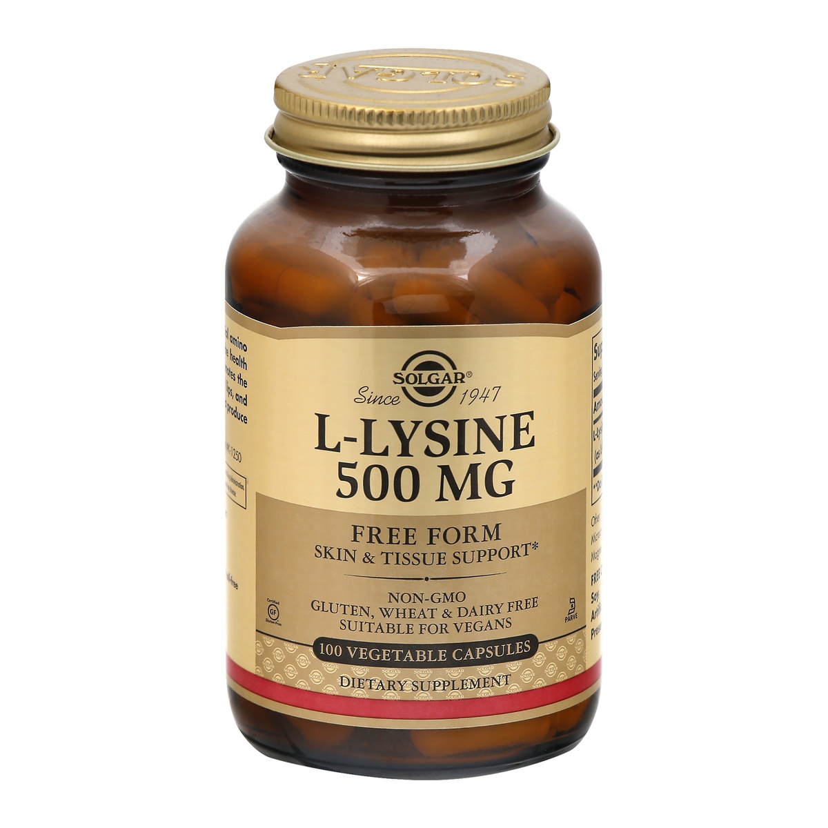 slide 1 of 1, Solgar L-Lysine Vegicaps, 100 ct; 500 mg