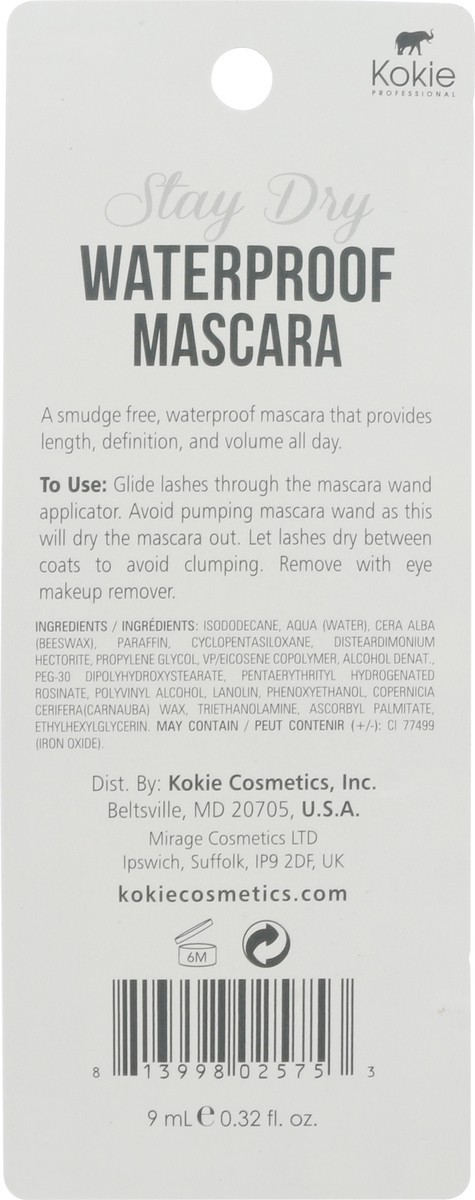 slide 5 of 9, Kokie Black MA575 Stay Dry Waterproof Mascara 0.32 fl oz, 1 ct