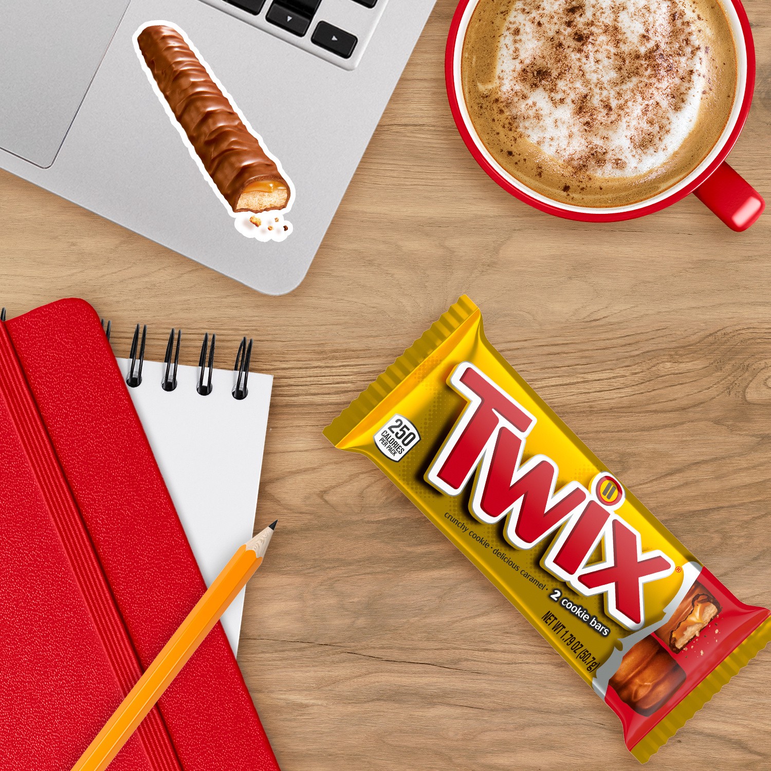 slide 8 of 8, TWIX Full Size Caramel Chocolate Cookie Candy Bar, 1.79 oz Bar, 1.79 oz