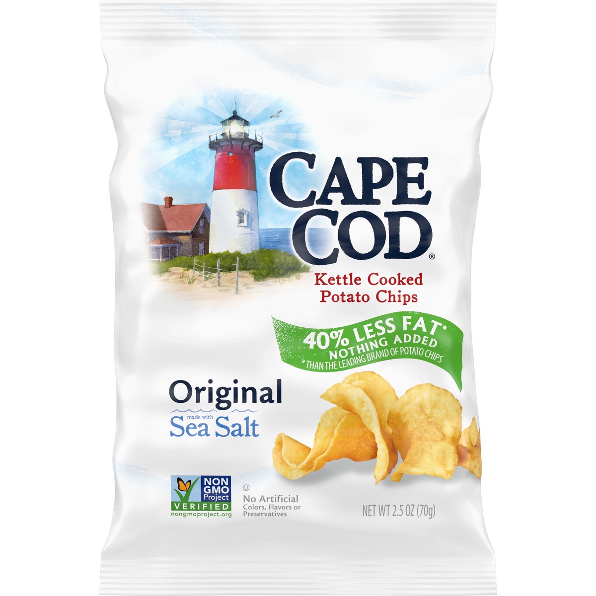 slide 1 of 5, Cape Cod Potato Chips, Less Fat Original Kettle Chips, 2.5 Oz, 2.5 oz