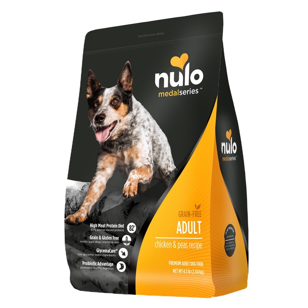 slide 1 of 1, Nulo MedalSeries Grain-Free Chicken & Peas Adult Dry Dog Food, 4.5 lb