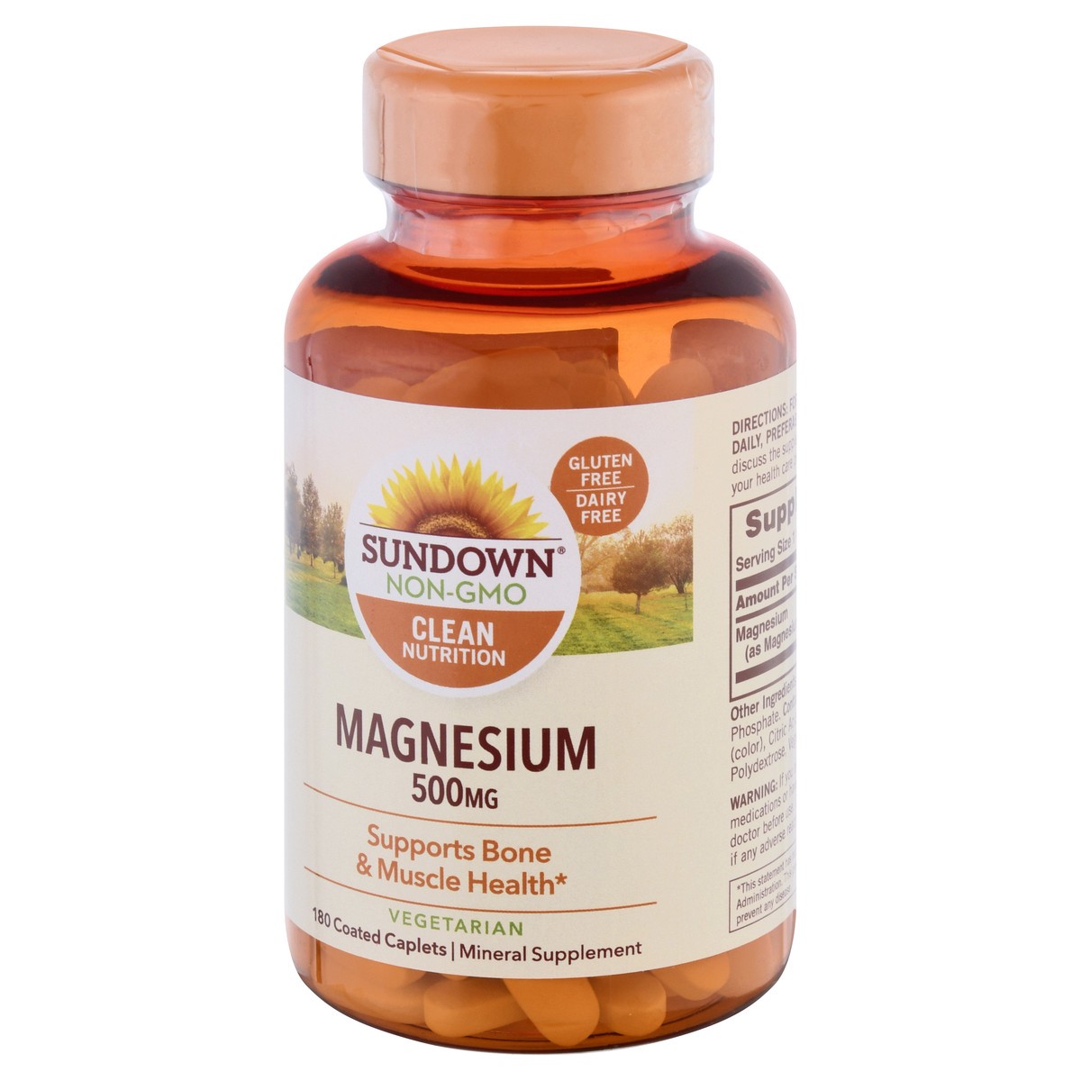 slide 8 of 9, Sundown Non-GMO 500 mg Coated Caplets Magnesium 180 ea, 180 ct