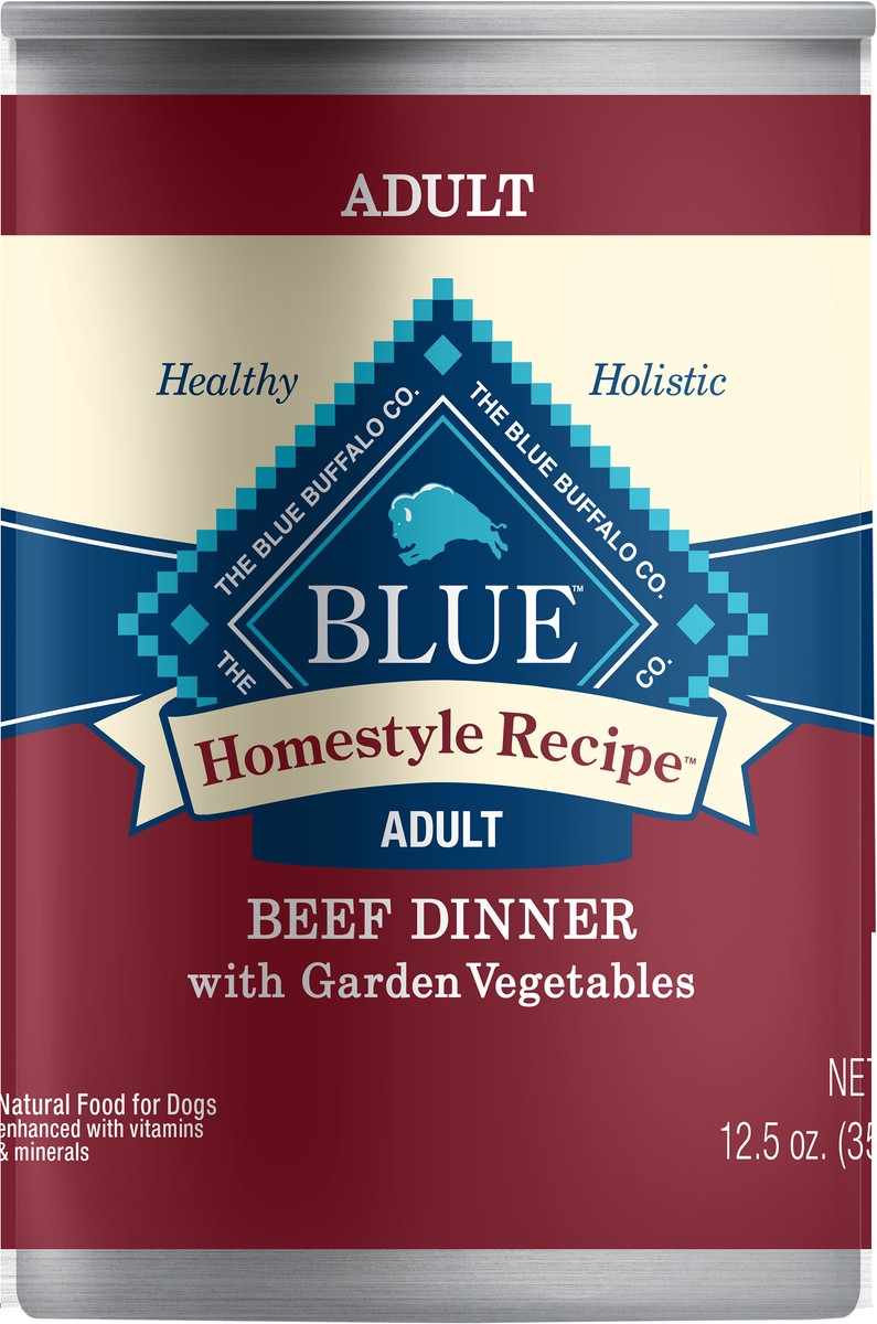 slide 2 of 2, Blue Buffalo Homestyle Recipe Natural Adult Wet Dog Food, Beef 12.5-oz Can, 12.5 oz