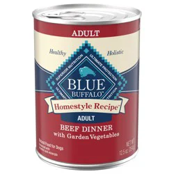 Blue Buffalo Homestyle Recipe Adult Wet Dog Food, Made with Natural Ingredients, Beef Dinner With Garden Vegetables, 12.5-oz. Can