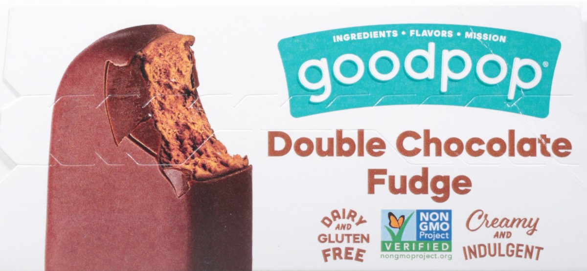 slide 7 of 9, GoodPop Double Chocolate Fudge Dairy-Free Oat Milk Frozen Dessert Bars, 4 Ct, 4 ct