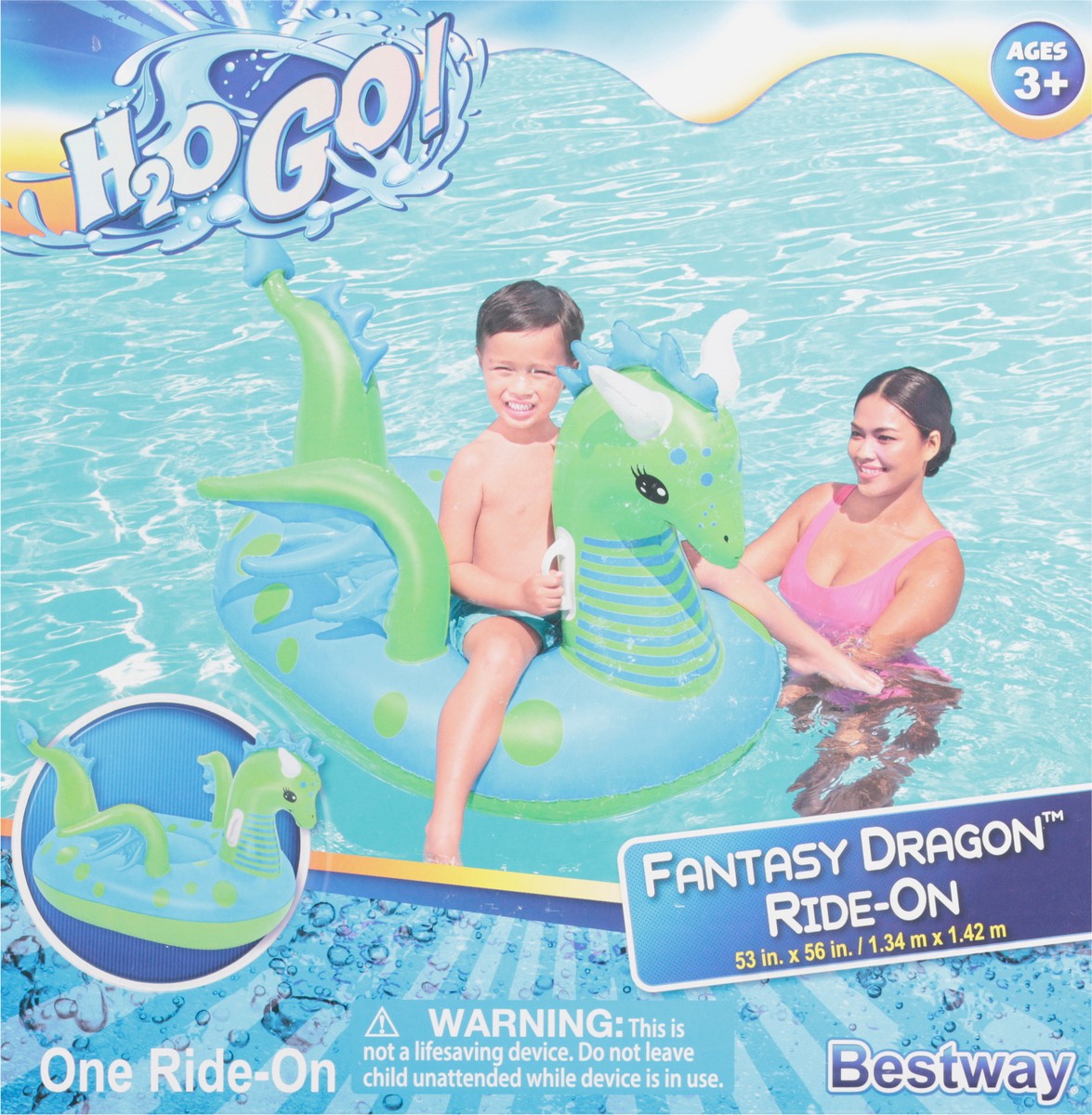 slide 8 of 9, H2OGO! Bestway Ride On Dragon, 1 ct