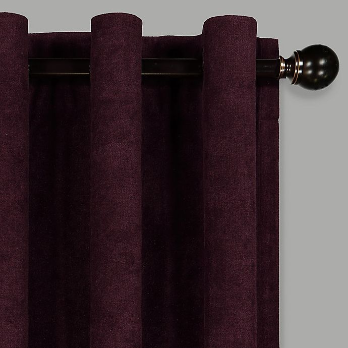 slide 2 of 5, Brookstone Marco Grommet Room Darkening Window Curtain Panel - Purple, 108 in