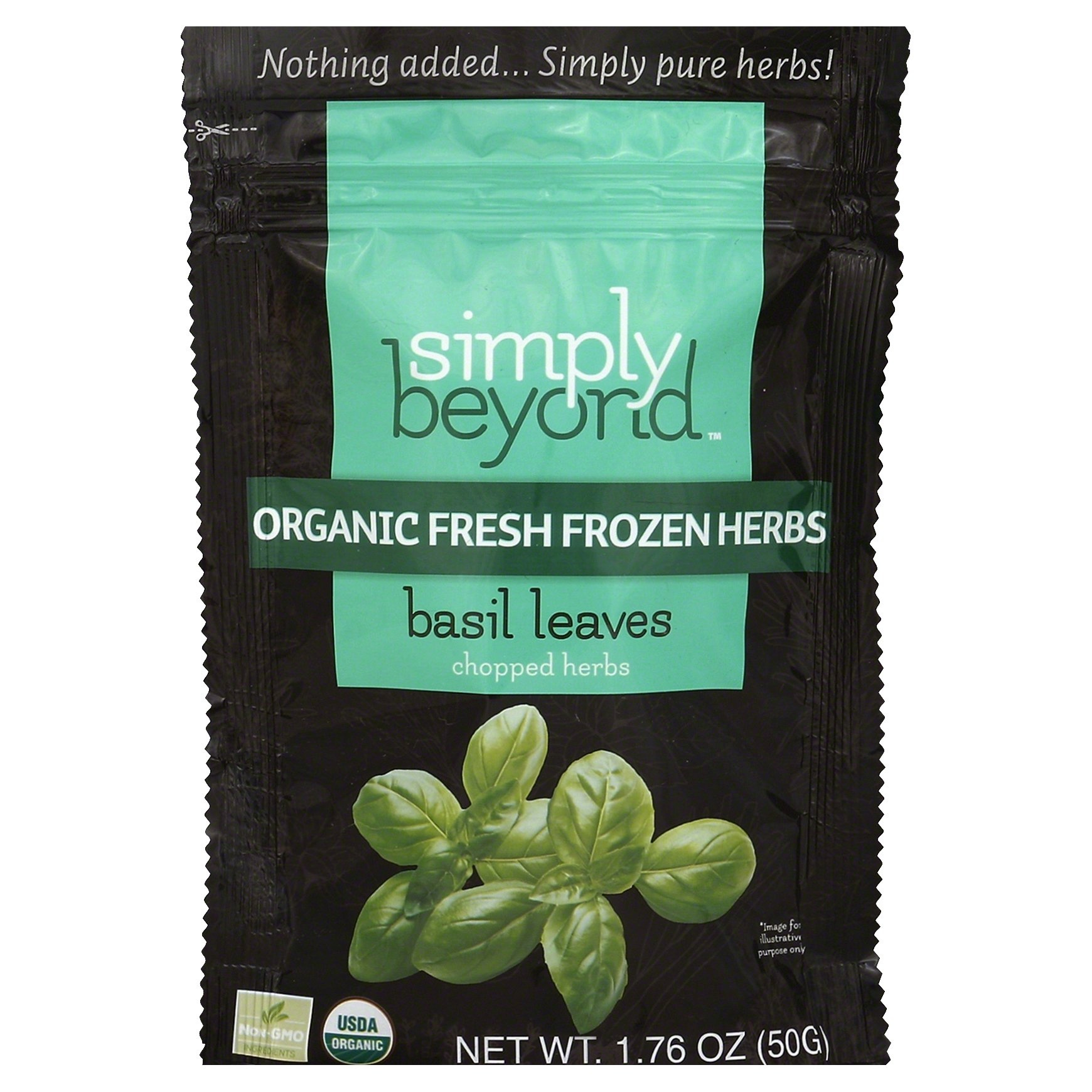 slide 1 of 1, Simply Beyond Organic Fresh Frozen Herbs Basil Leaves, 1.76 oz