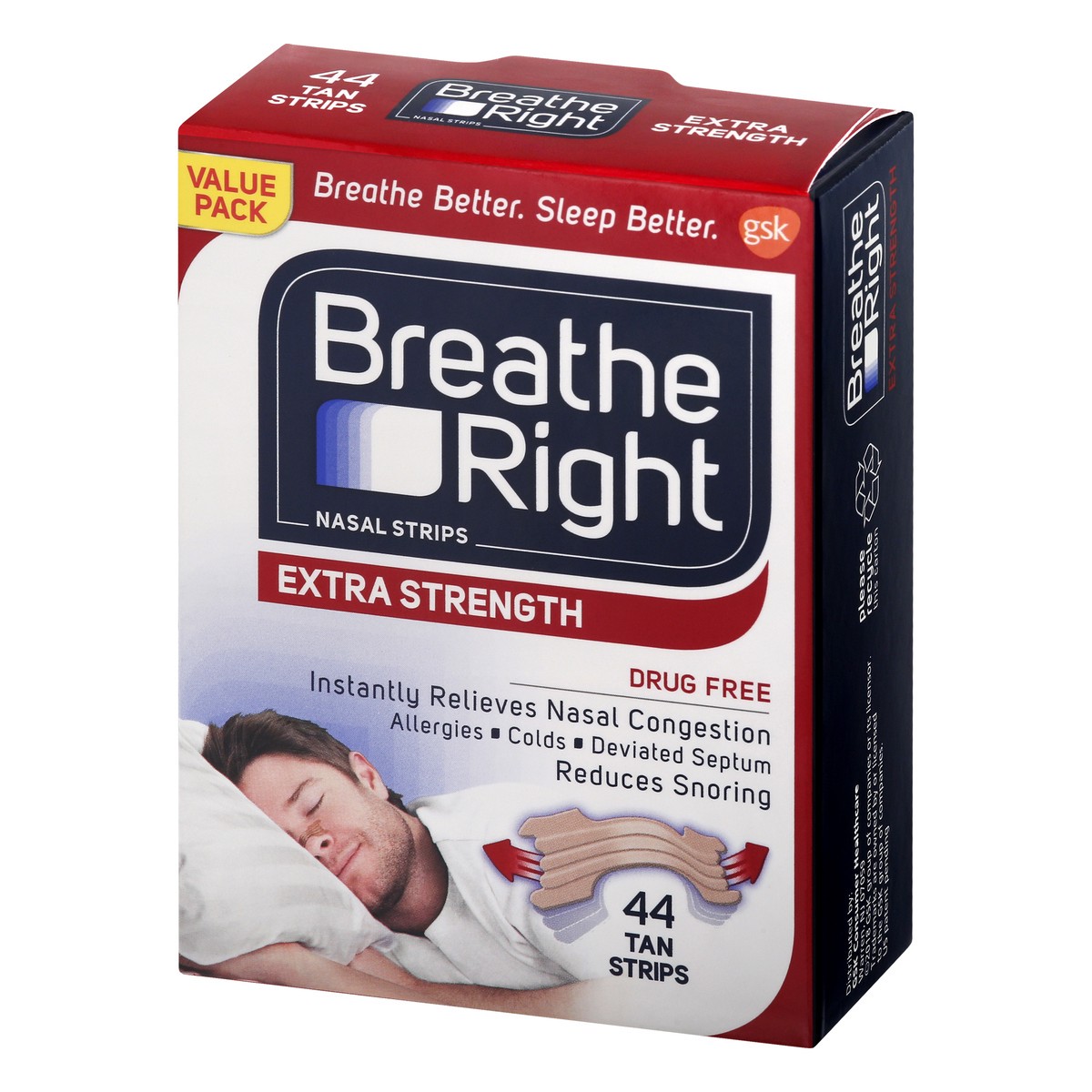 slide 2 of 9, Breathe Right Value Pack Extra Strength Tan Nasal Strips 44 ea, 44 ct