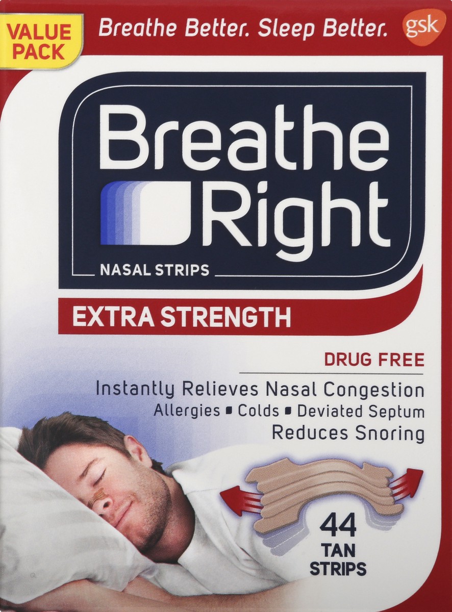 slide 5 of 9, Breathe Right Value Pack Extra Strength Tan Nasal Strips 44 ea, 44 ct