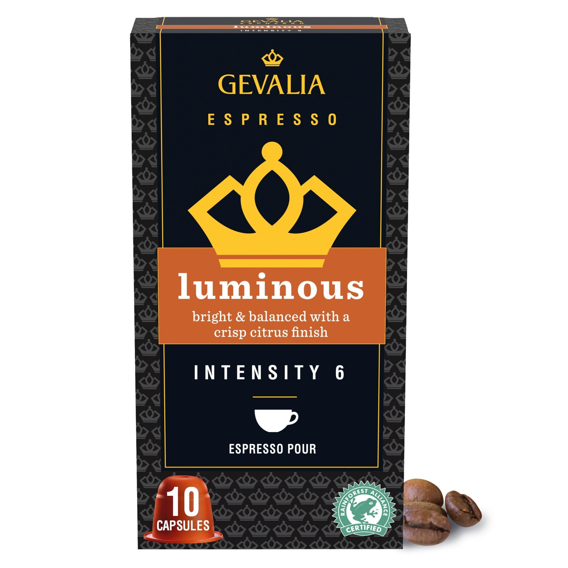slide 1 of 1, Gevalia Expresso Luminous Premium Coffee Pods for Nespresso OriginalLine Brewer Compatible Capsules, 1.83 oz