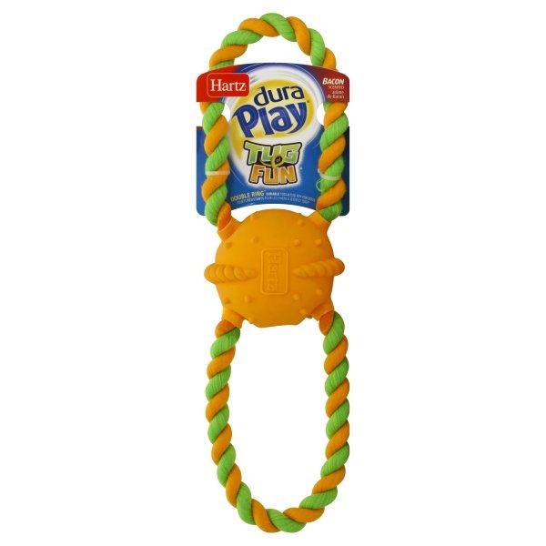 slide 1 of 1, Hartz Dura Play Tug Of Fun Double Ring Dog Toy, 1 ct