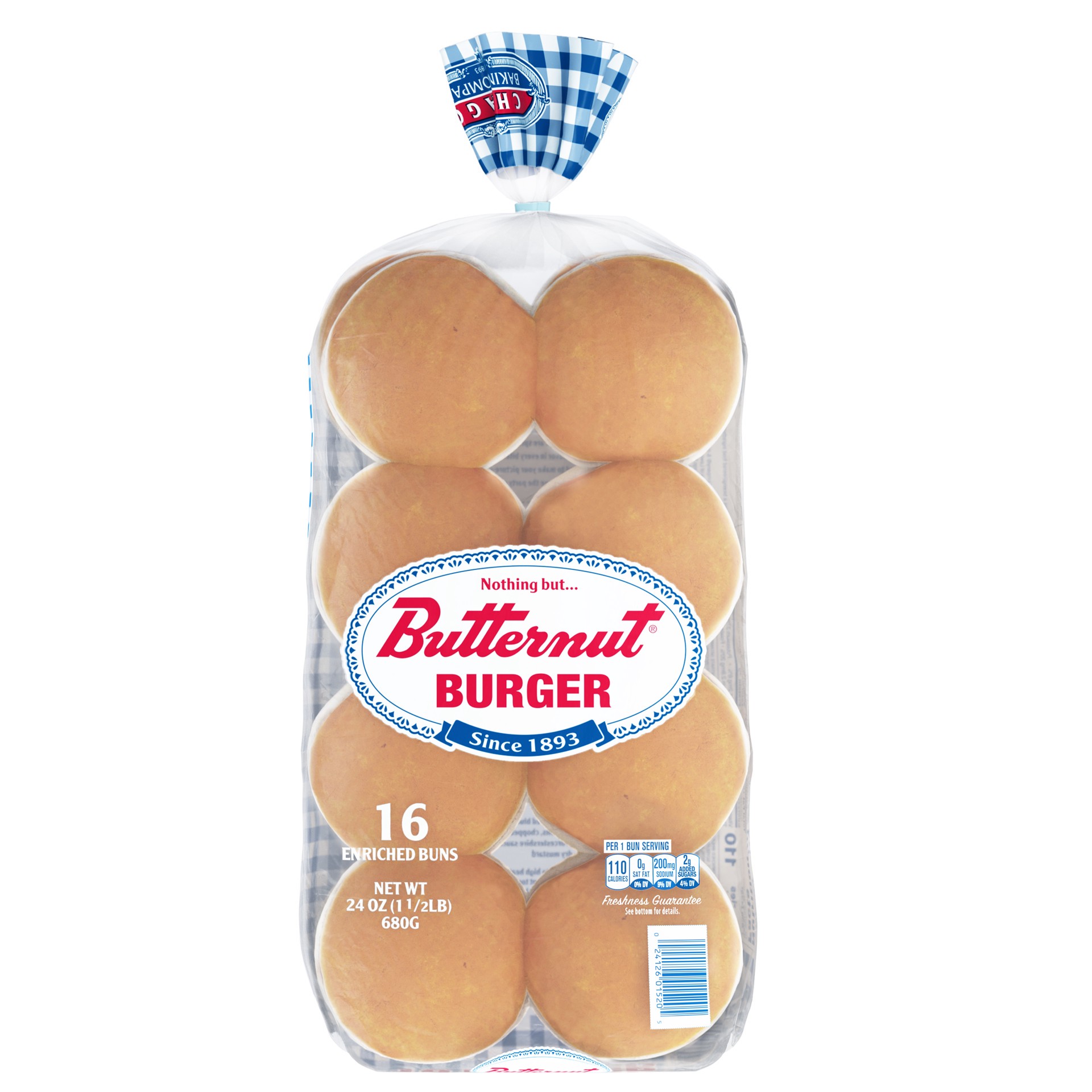 slide 3 of 5, Butternut White Burger Buns, 24 oz, 16 Count, 24 oz