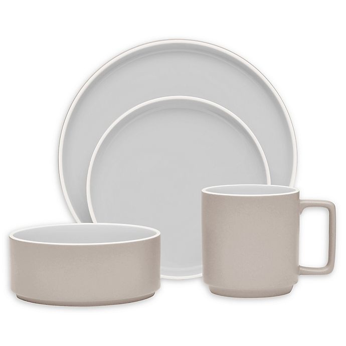 slide 1 of 2, Noritake ColorTrio Stax Place Setting - Sand, 4 ct