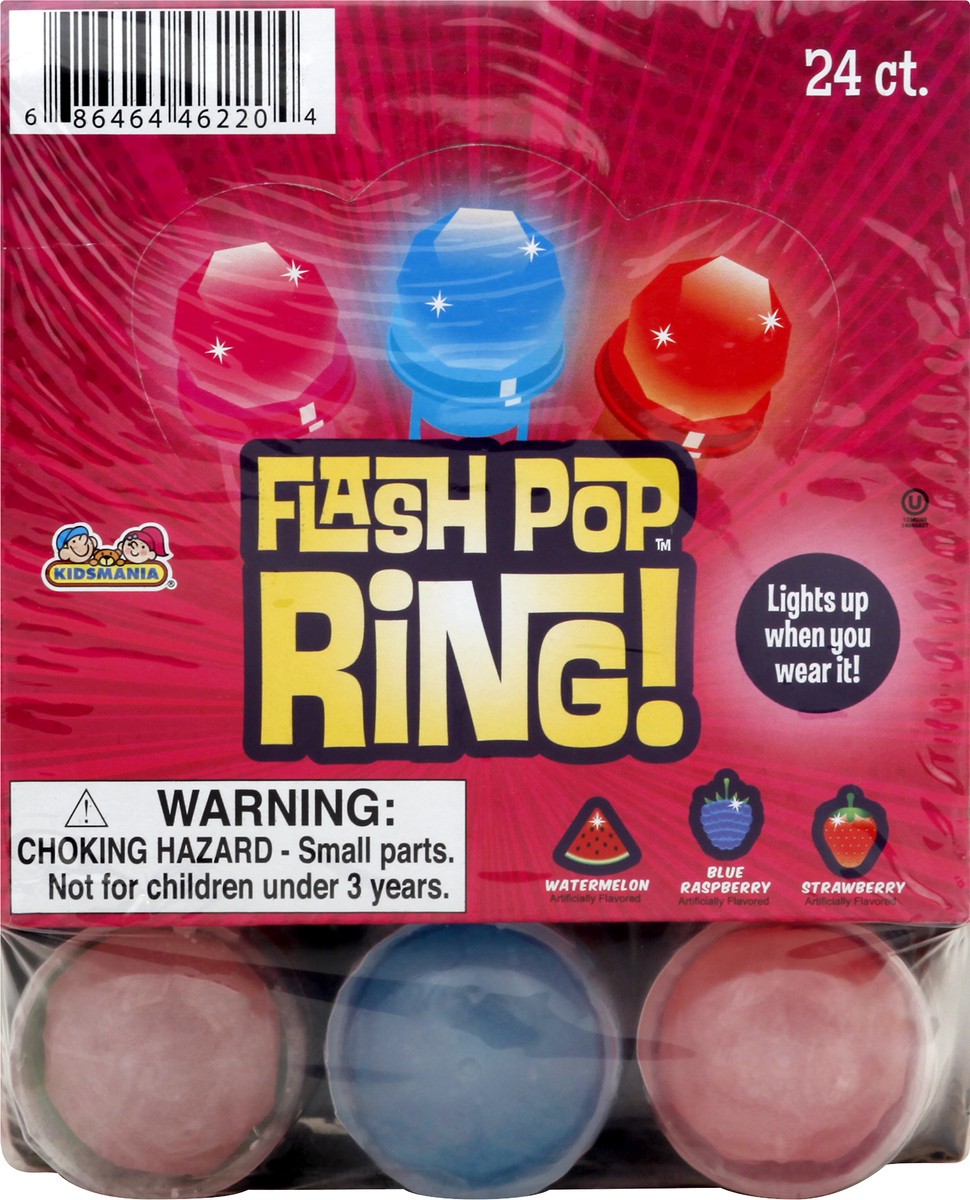 slide 12 of 12, Kidsmania Watermelon. Blue Raspberry. Strawberry Flash Pop Ring 24 ea, 24 ct