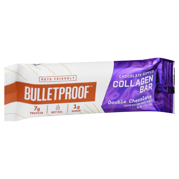 slide 1 of 10, Bulletproof Double Chocolate Dipped Collagen Bar, 1.23 oz