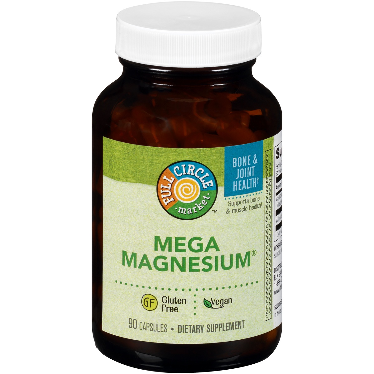 slide 1 of 1, Full Circle Market Mega Magnesium Supports Bone & Muscle Health Dietary Supplement Vegan Capsules, 90 ct
