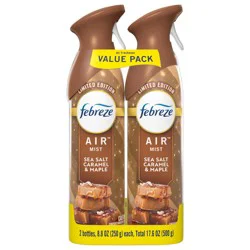 Febreze Air Freshener Spray, Odor-Fighting Room Spray, Sea Salt Caramel & Maple Scent, 8.8oz,2 Cnt