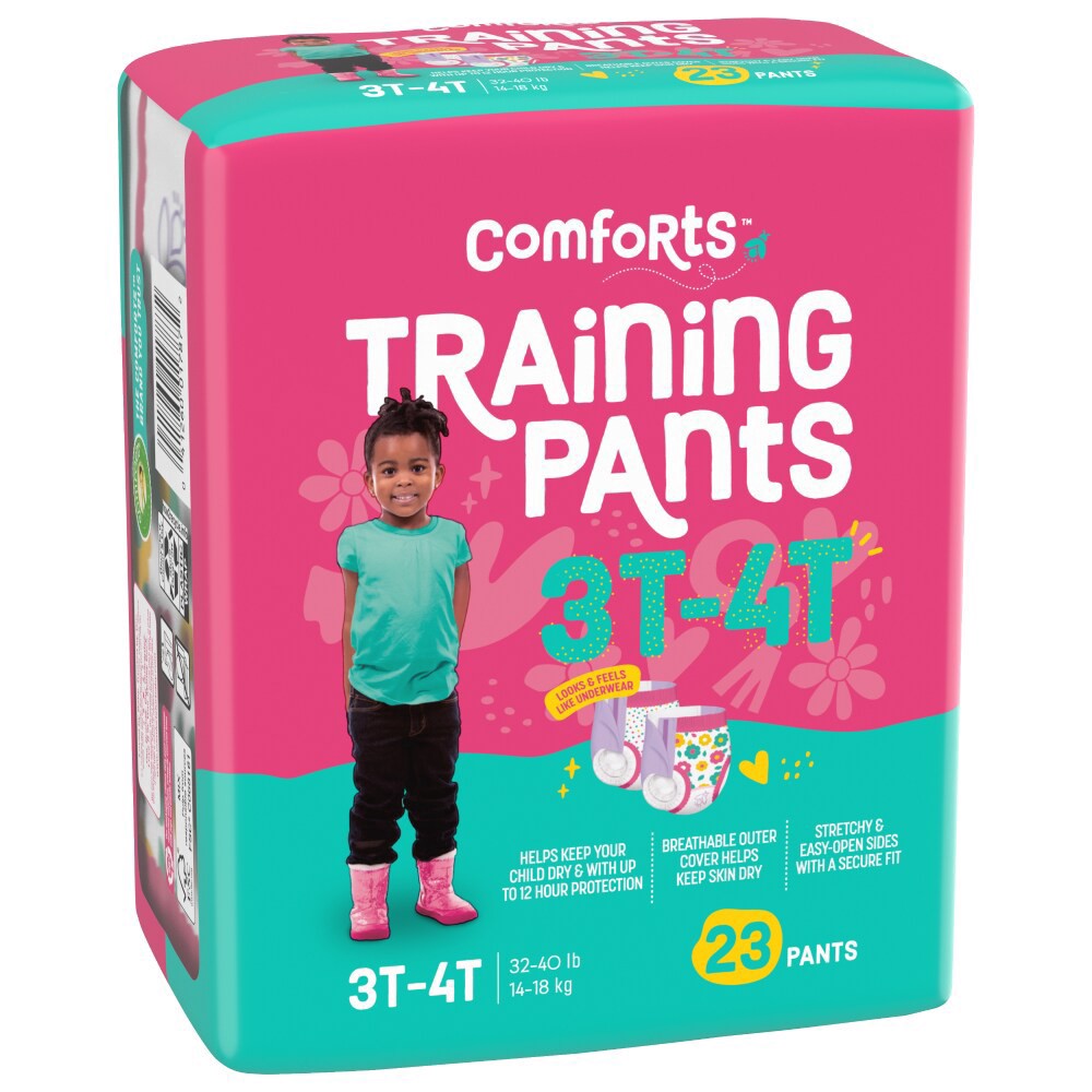 slide 5 of 6, Comforts Girl Training Pants, 3t-4t