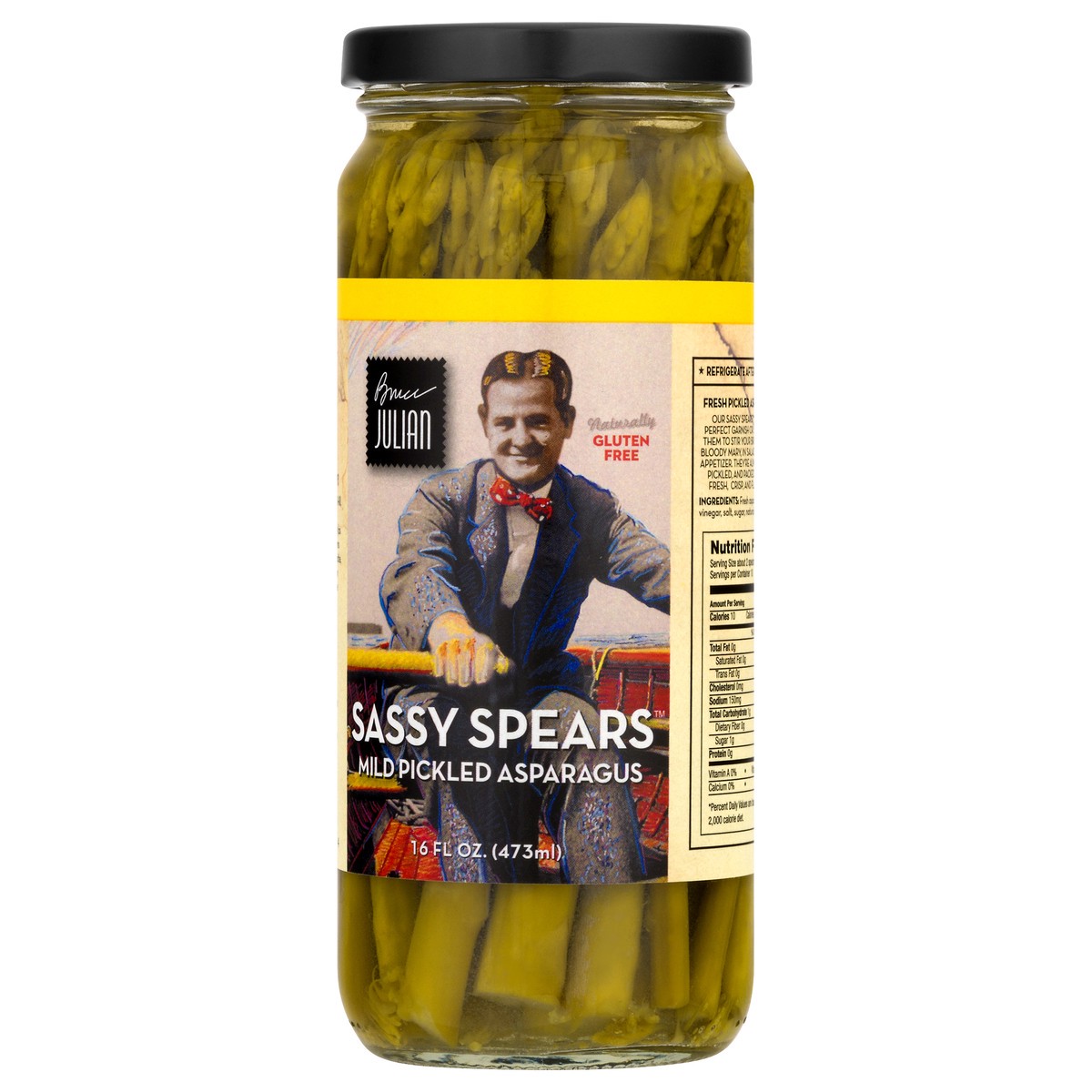 slide 3 of 9, Bruce Julian Mild Pickled Asparagus Gluten Free Sassy Spears 16.0 oz, 16 oz