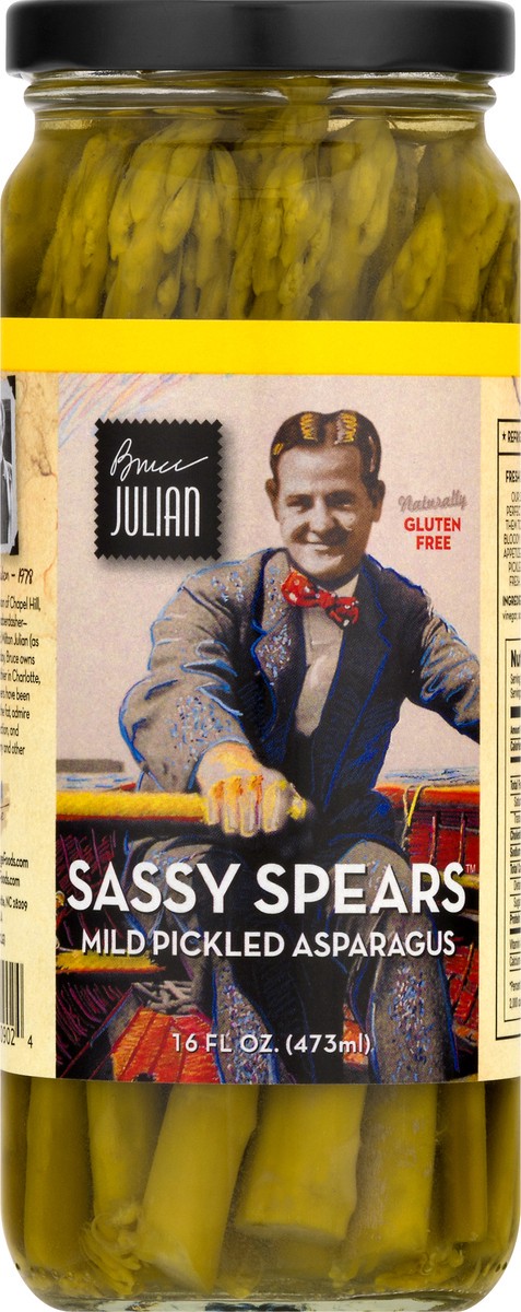 slide 6 of 9, Bruce Julian Mild Pickled Asparagus Gluten Free Sassy Spears 16.0 oz, 16 oz