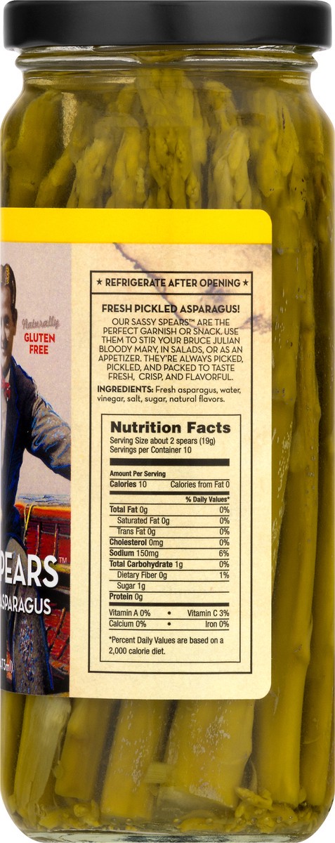 slide 8 of 9, Bruce Julian Mild Pickled Asparagus Gluten Free Sassy Spears 16.0 oz, 16 oz