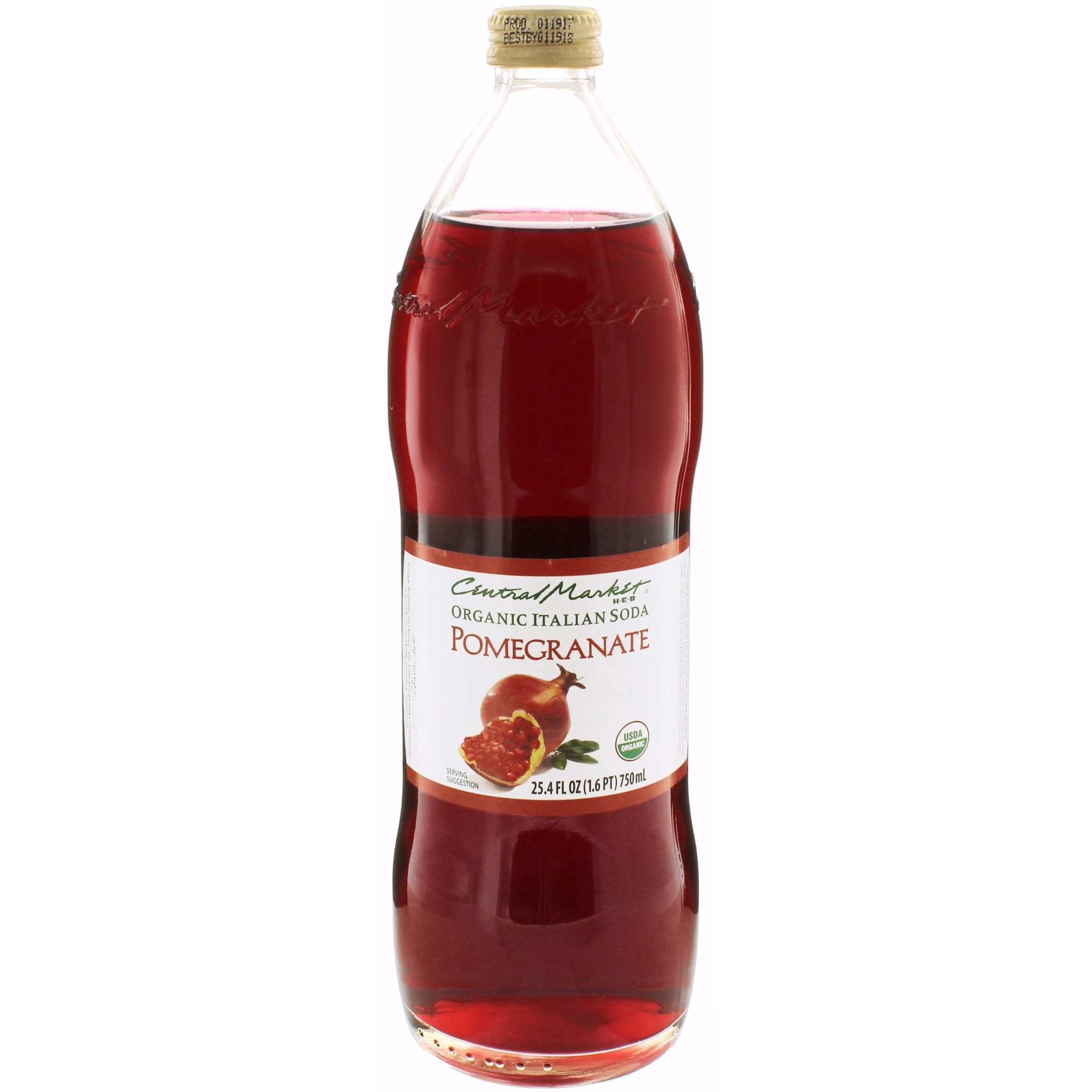 slide 1 of 1, Central Market Organic Italian Soda Pomegranate - 750 ml, 750 ml