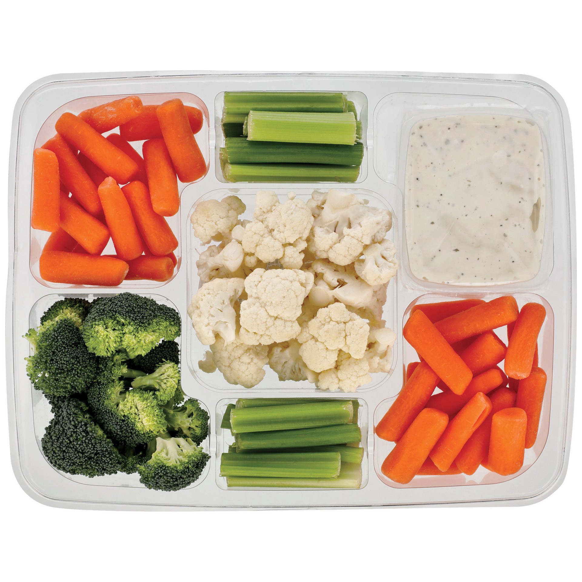 slide 1 of 1, H-E-B Large Vegetable Tray with Ranch Dip, 36 oz