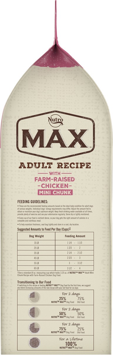 slide 7 of 9, Nutro Max 1+ Years Adult Recipe Mini Chunk with Farm-Raised Chicken Dog Food 4 lb, 4 lb