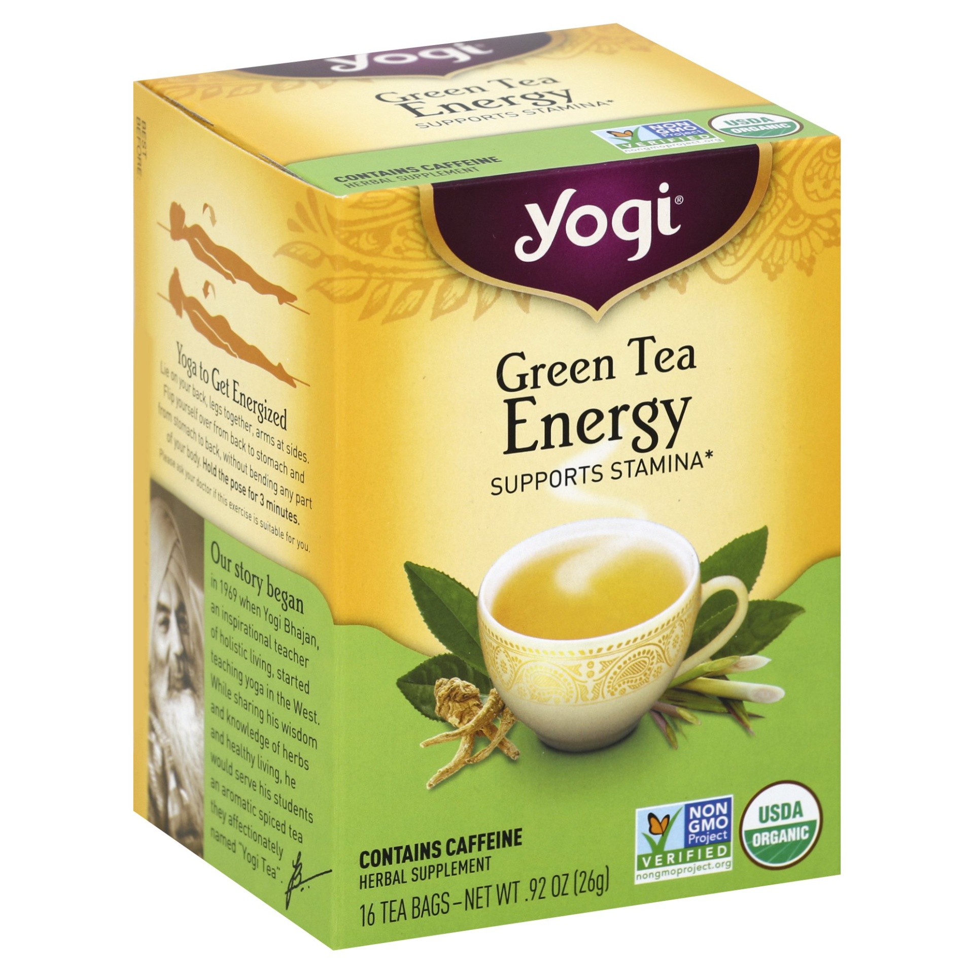 slide 1 of 4, Yogi Energy Green Tea, 16 ct