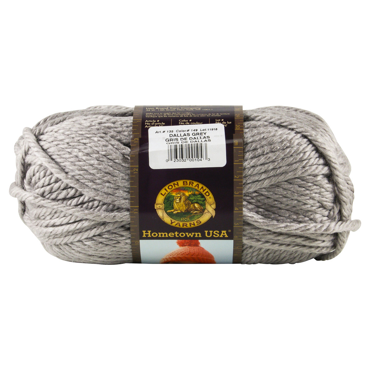 slide 3 of 4, Lion Brand Hometown USA Yarn, Dallas Grey, 5 oz