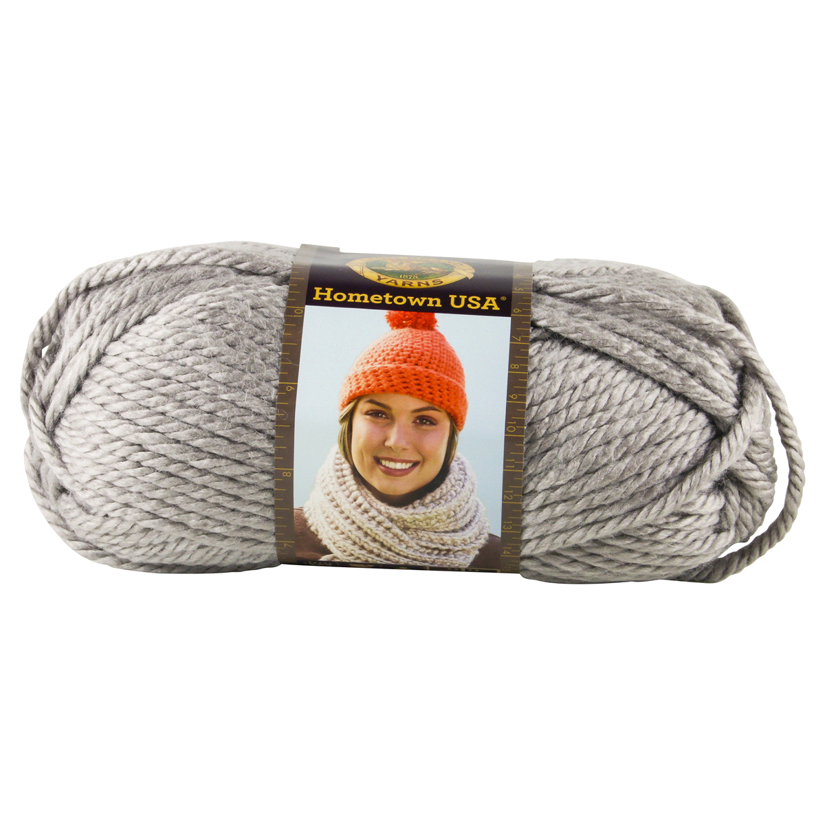 slide 1 of 4, Lion Brand Hometown USA Yarn, Dallas Grey, 5 oz