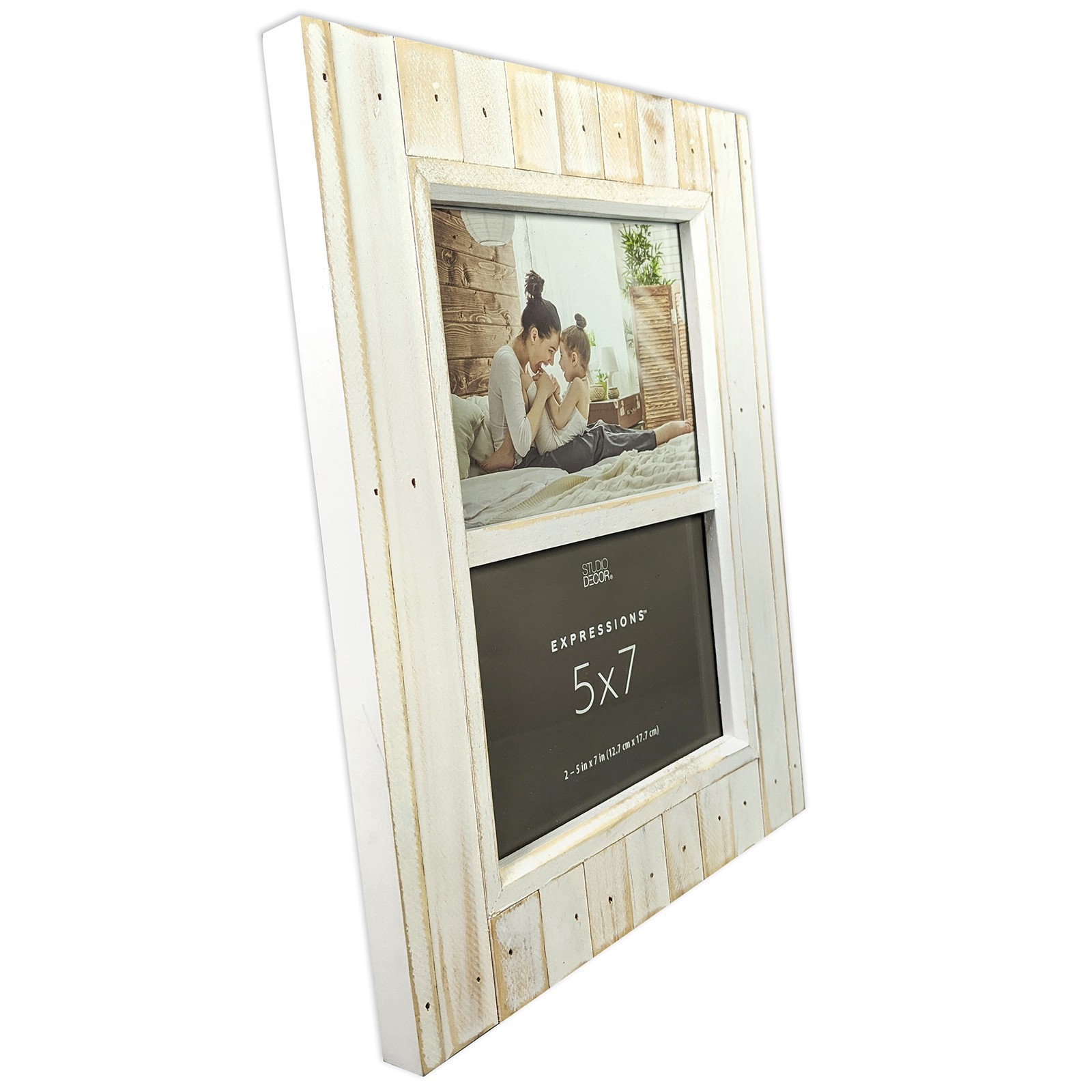 slide 3 of 4, Expressions 2 Opening 5" X 7" White Salvage Chic Frame By Studio Decor, 5 in x 7 in