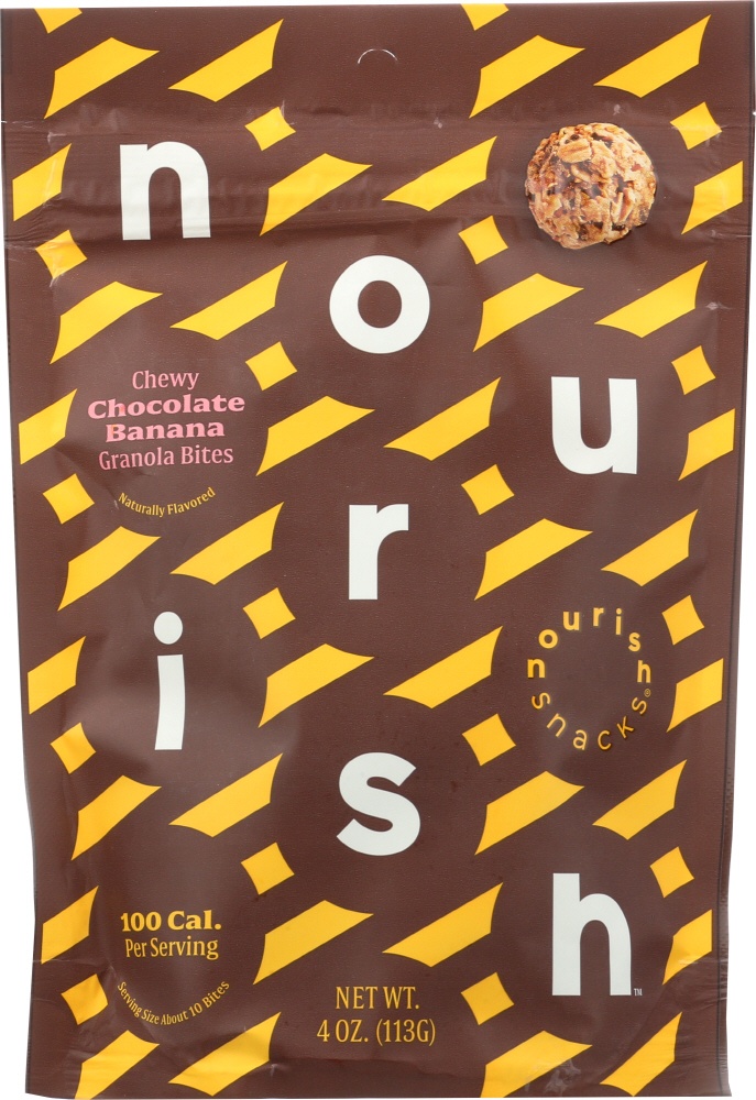 slide 1 of 1, Nourish Snacks Choc Banana Granola Bites Snack, 4 oz