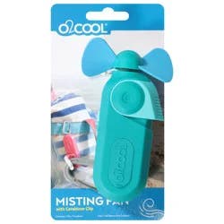 O2COOL Teal Misting Fan with Carabiner Clip 1 Each