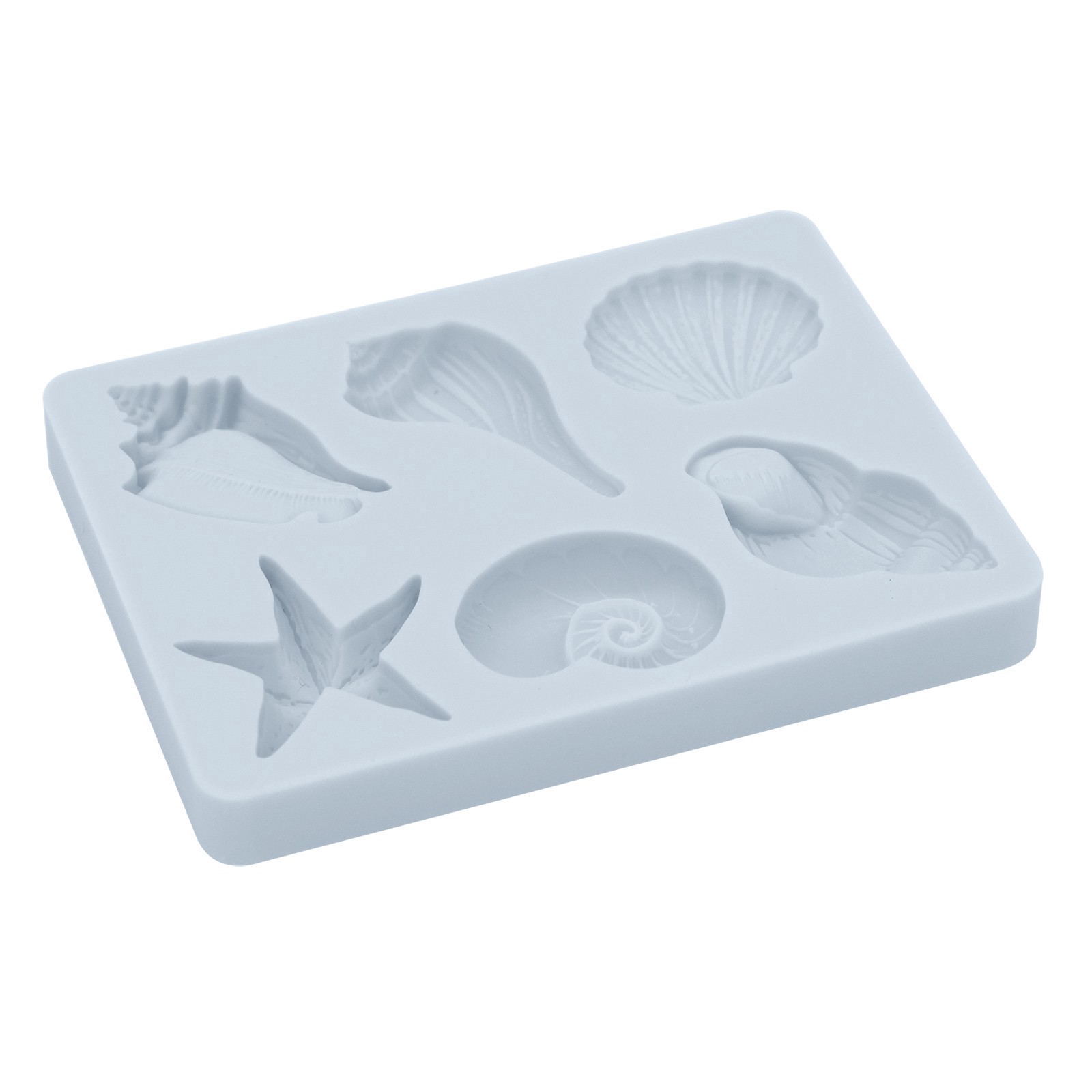 slide 3 of 3, Sea Shell Silicone Fondant Mold By Makery, 4 in x 3 in