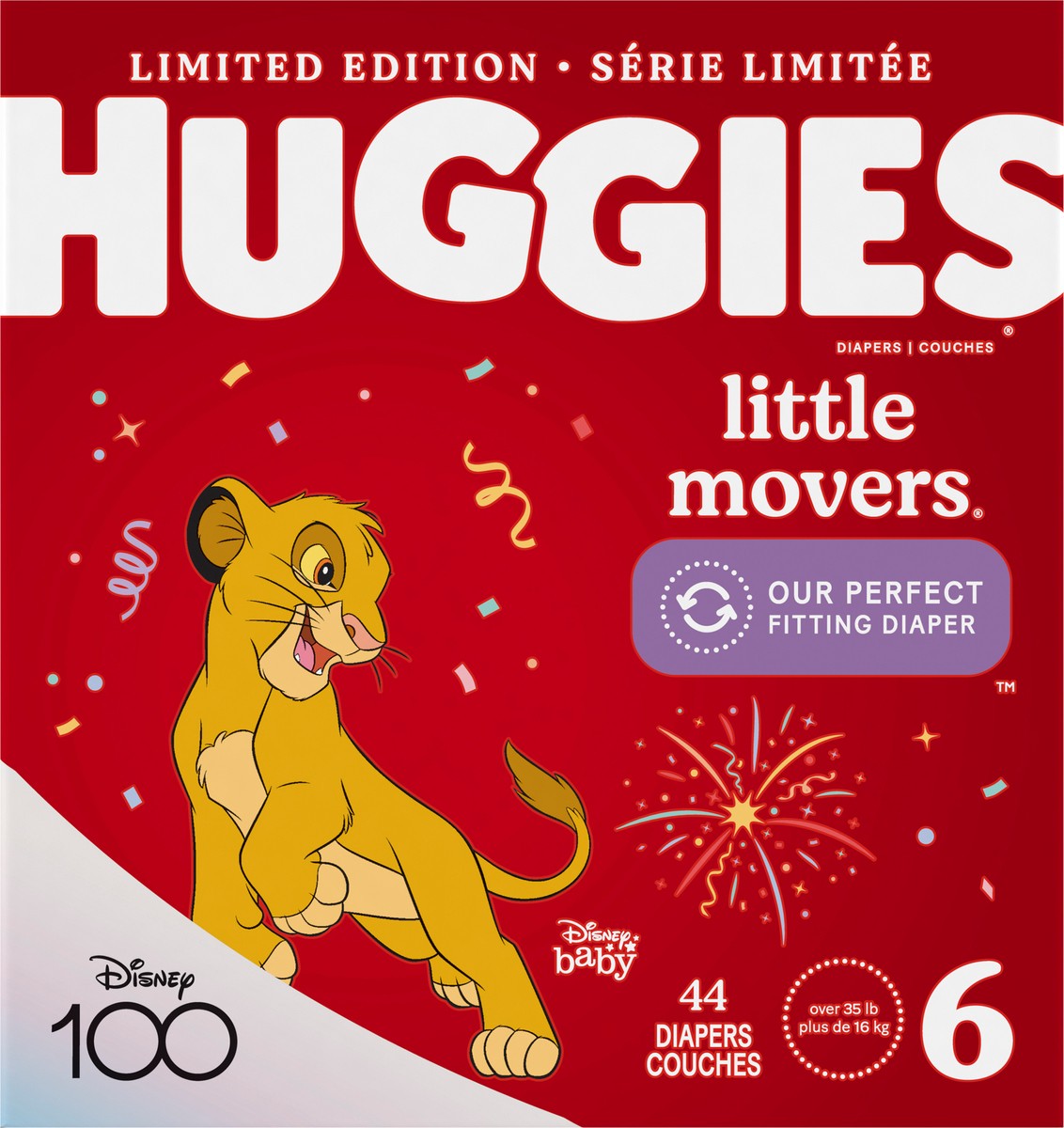 slide 9 of 9, Huggies Little Movers Baby Diapers, Size 6, 44 Ct, 44 ct