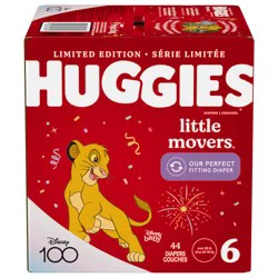 Huggies Little Movers Baby Diapers, Size 6, 44 Ct