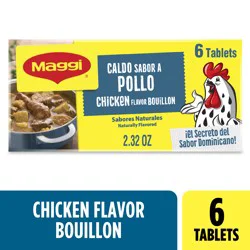 Maggi Caldo Sabor A Pollo Chicken Flavored Bouillon Cubes, Chicken Soup Seasoning, 6-Tablets