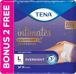Tena Intimates Overnight Underwear Large, 16 ct