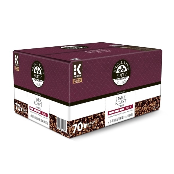 slide 1 of 4, Executive Suite Dark Roast Coffee Keurig K-Cup Pods, Box Of - 70 ct, 70 ct